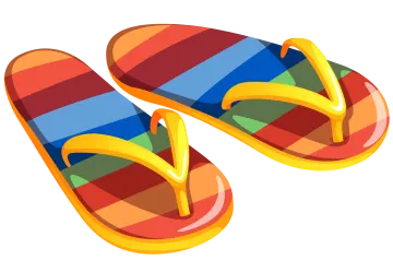 a pair of colorful flip flops