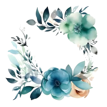 a watercolor floral wreath on a white background