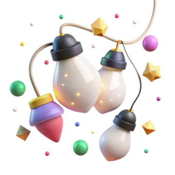 a bunch of christmas lights hanging from the ceiling