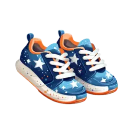 a pair of shoes with stars on them