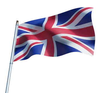 a british flag waving in the wind