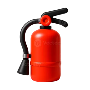 a red fire exor on a white background