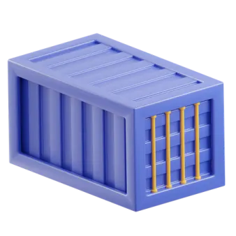 an image of a blue plastic container