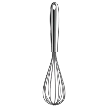 a metal whise on a white background