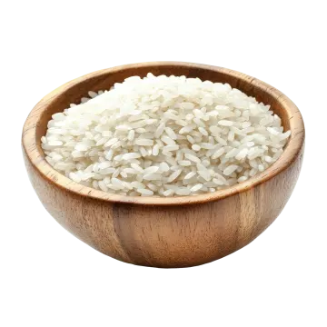 white rice in a wooden bowl