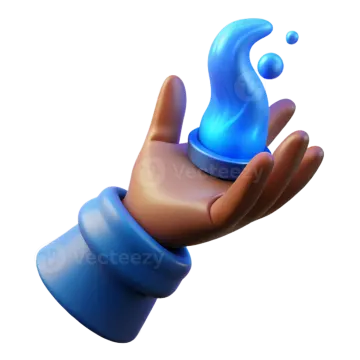 a hand with a blue substance on it
