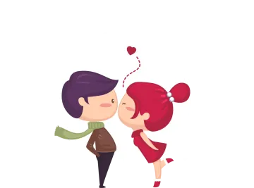 a man and woman kissing in the air