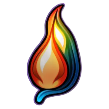 a colorful flame on white background