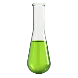 a green liquid in a test tube