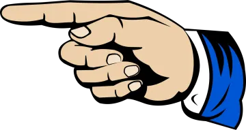 a hand pointing at the viewer