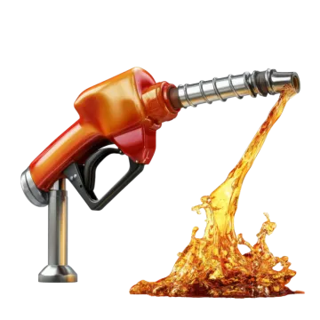 a gas pump being filled with oil