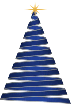 a blue christmas tree with a star on top