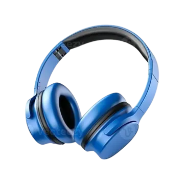 a pair of blue headphones