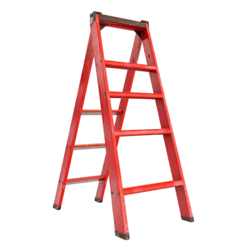 a red ladder on a white background