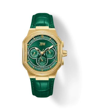 a green watch on a white background
