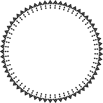 a black and white image of a circular frame