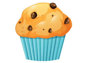 a cupcake with chocolate chips on top