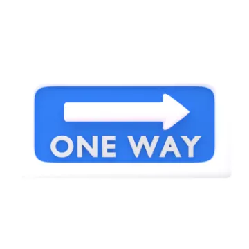 one way sign on a white background