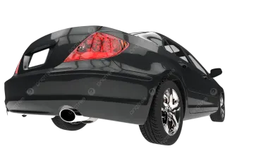 the rear view of a black sports car