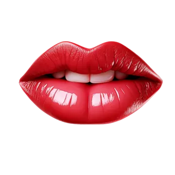 a woman's mouth with red lipstick
