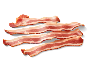 bacon on a white background