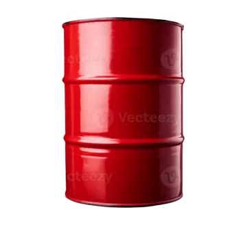 a red barrel on a white background