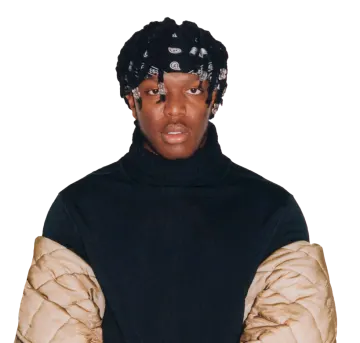 a woman wearing a black and gold jacket