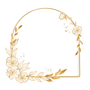 a gold frame with flowers and leaves