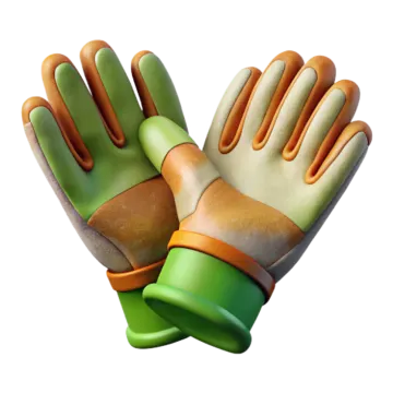 a pair of gardening gloves on a white background