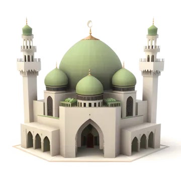 a mosque on a white background