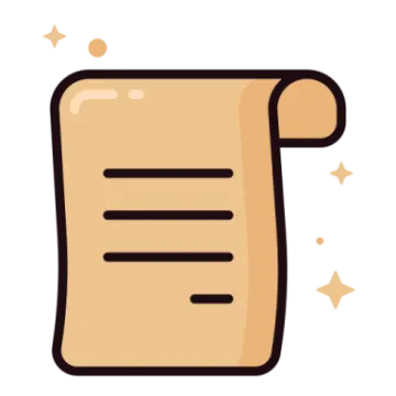 a piece of paper with a scroll on it