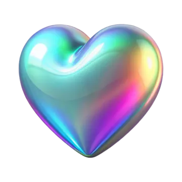 a rainbow heart on a white background