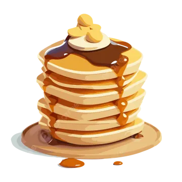 a stack of pancakes with syrup on top