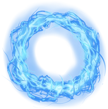 a circle of blue and white paint on a white background