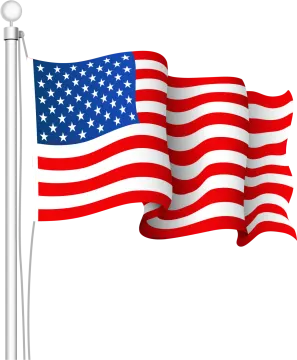 an american flag waving in the wind