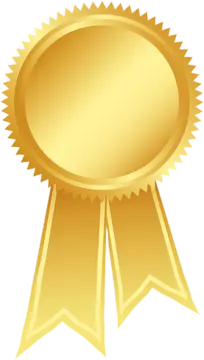 a gold medal on a white background