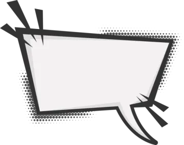 a black and white speech bubble