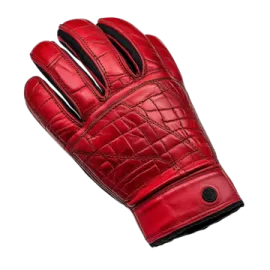 a pair of red leather gloves