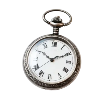 an old pocket watch on a white background