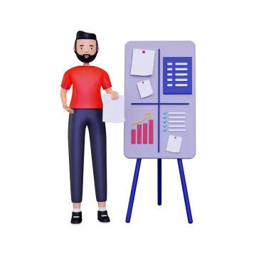 a man standing in front of a whiteboard