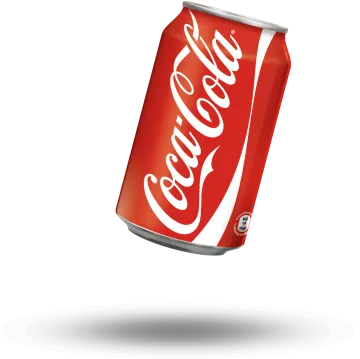 a can of coca on a white background