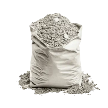 a bag of gravel on a white background