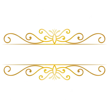 a pair of gold scrolls on white background