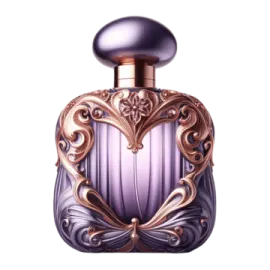 a bottle of perfume on a white background