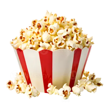 a red and white striped bucket of popcorn