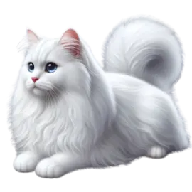 a white cat with blue eyes