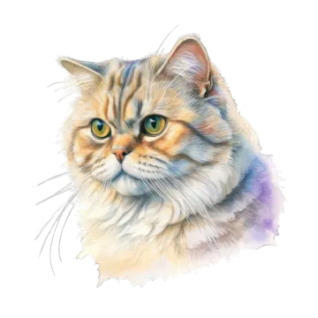 a watercolor painting of a cat