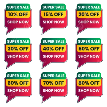 a set of speech bubbles with the words super sale