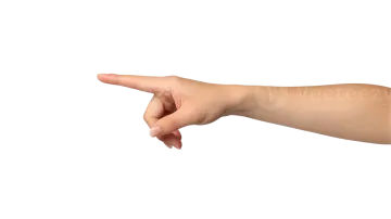 a person's hand pointing at something