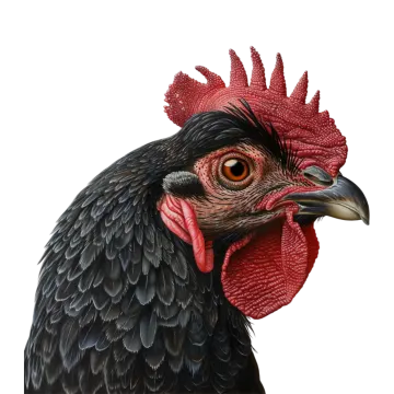 a close up of a rooster's head